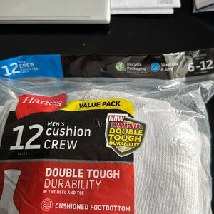 12 pack Hanes sock brand new white cool wickening